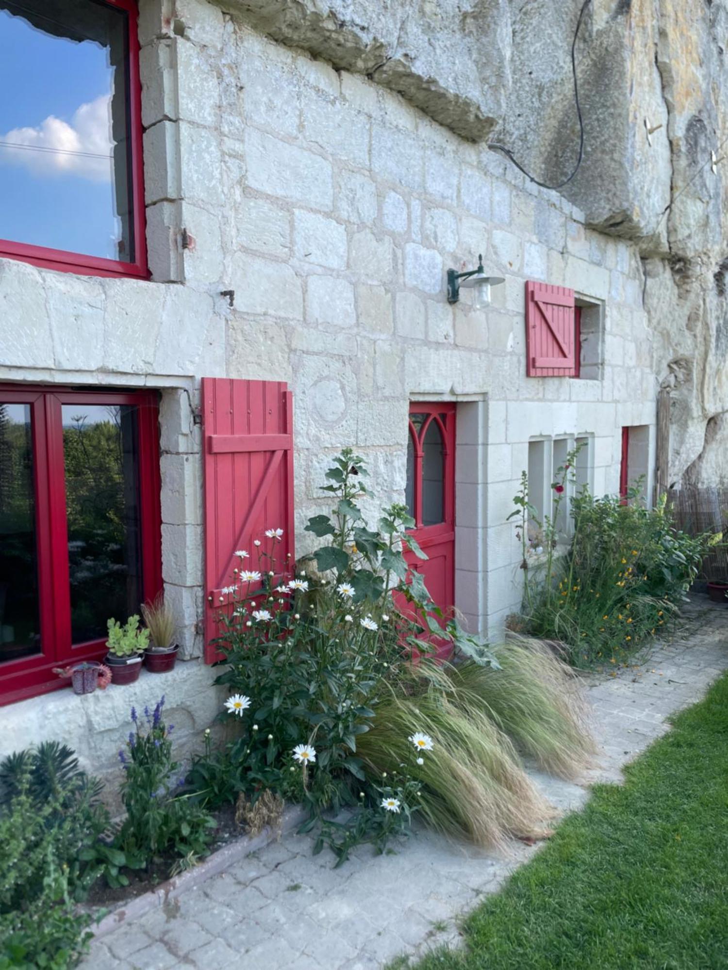 Gite Des Perreyeurs - Maison Troglodyte Avec Vue Sur Loire Montsoreau Exterior foto